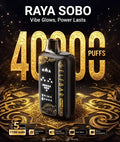 Elf Bar Raya Sobo 40000 Puffs disposable vape with cola ice flavor, shown in a sleek design for disposable vapes.