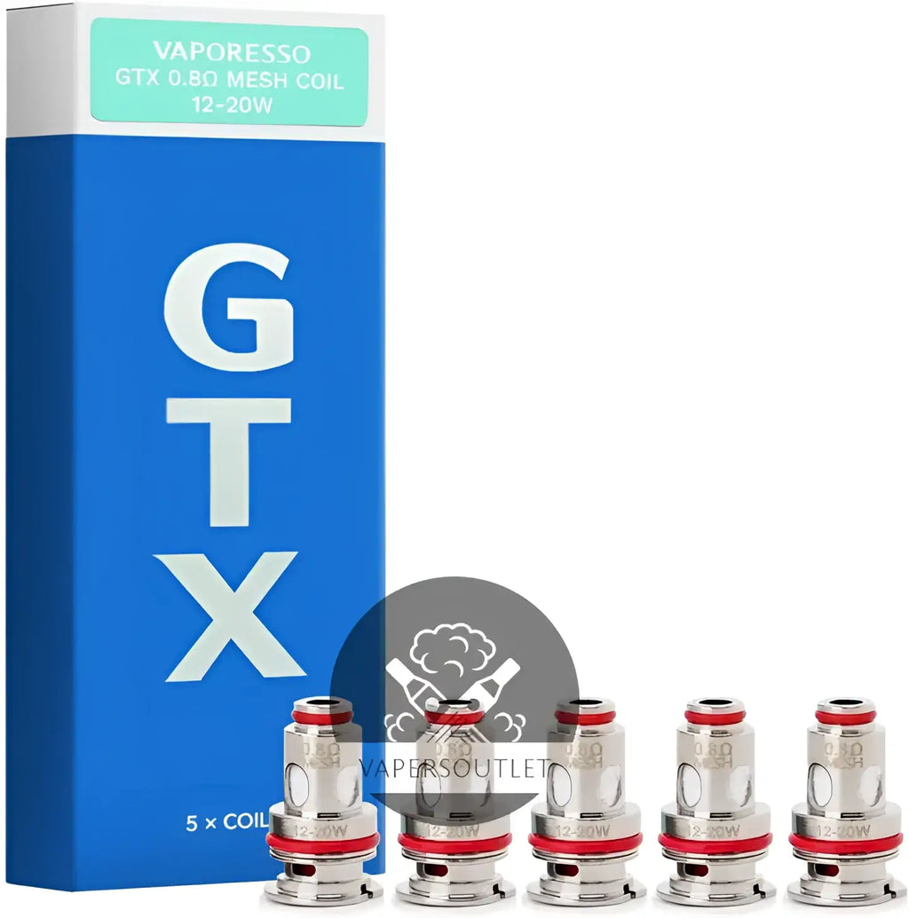 IVG Vaporesso GTX Mesh Coils 5-pack, 0.2 ohm, compatible with Swag PX80, shown in a clear image for vaping enthusiasts.