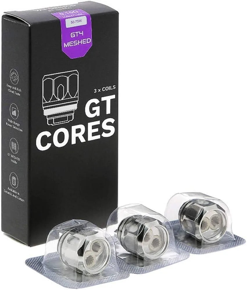 IVG Vaporesso GT4 Meshed Replacement Coil for vape devices, showing the coil with mesh design and branding details.