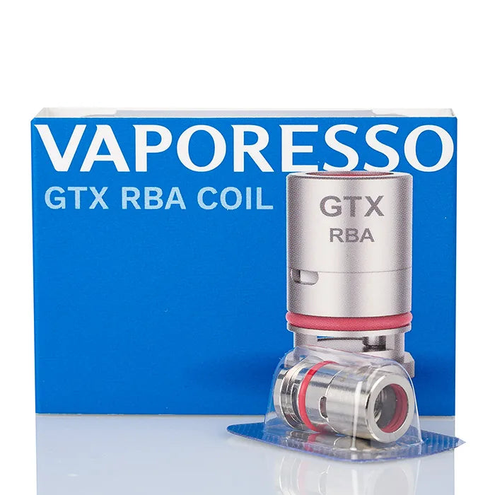 IVG Vaporesso GTX RBA coil for vaping devices, shown in close-up view with coil details and branding.