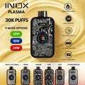 IVG INOX Plasma disposable vape with guava flavor, 30,000 puffs, 20MG nicotine, rechargeable design, sleek and portable.