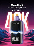 IVG Elf Bar MoonNight 40000 Puffs disposable vape with sleek black design and colorful branding, showcasing its portable, easy-to-use form.