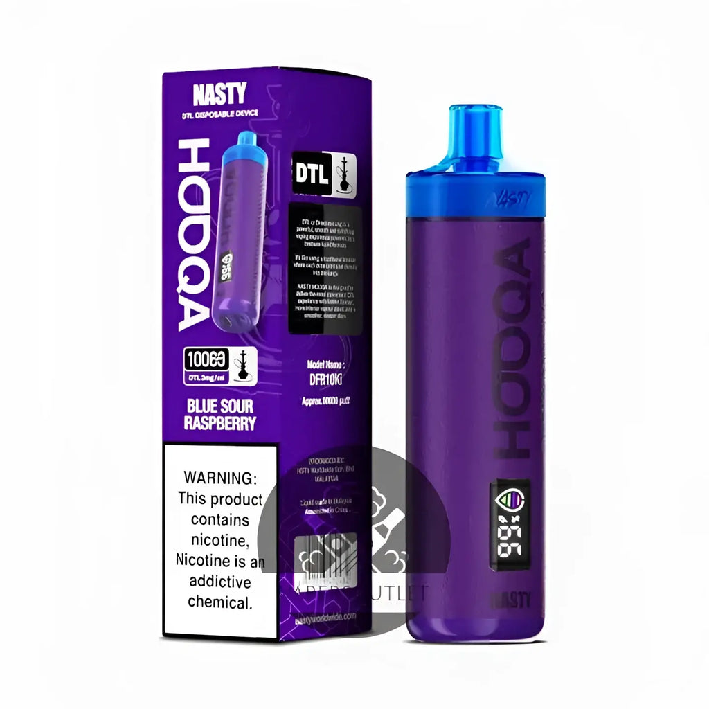 IVG Nasty Hooqa disposable vape with watermelon ice flavor, showing the sleek design and vibrant packaging for 10,000 puffs.