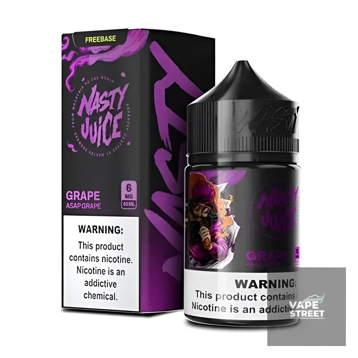 IVG Nasty ASAP Grape vape juice in 3mg/6mg, bottled for India, featuring vibrant grape flavor and sleek packaging.