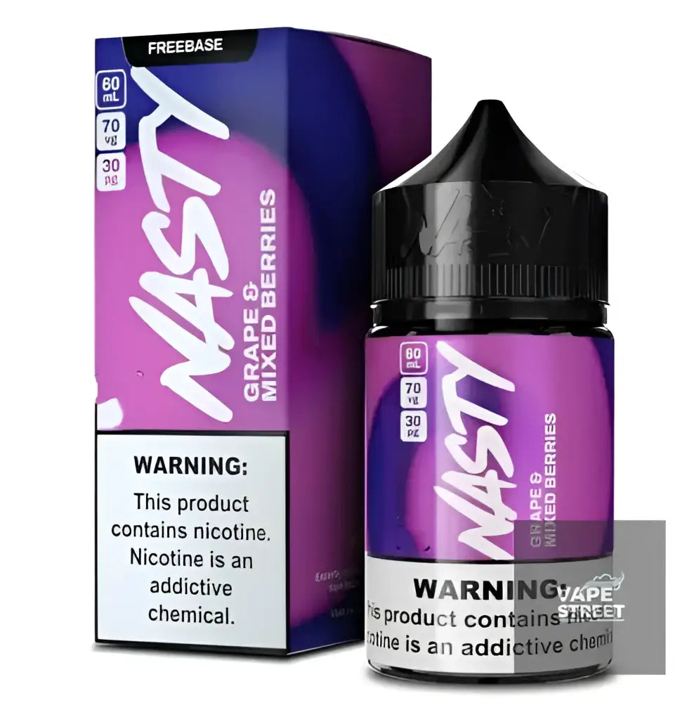 IVG Nasty Grape & Mixed Berries Freebase E-Liquid vape juice in 3mg/6mg, featuring fruity flavors and smooth vaping experience.