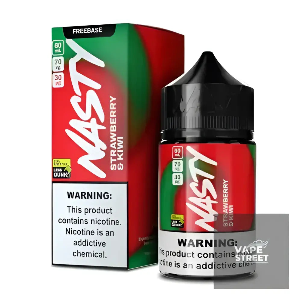 IVG Nasty Strawberry Kiwi Freebase E-Liquid vape juice in 3mg/6mg, featuring fresh strawberry and kiwi flavors.