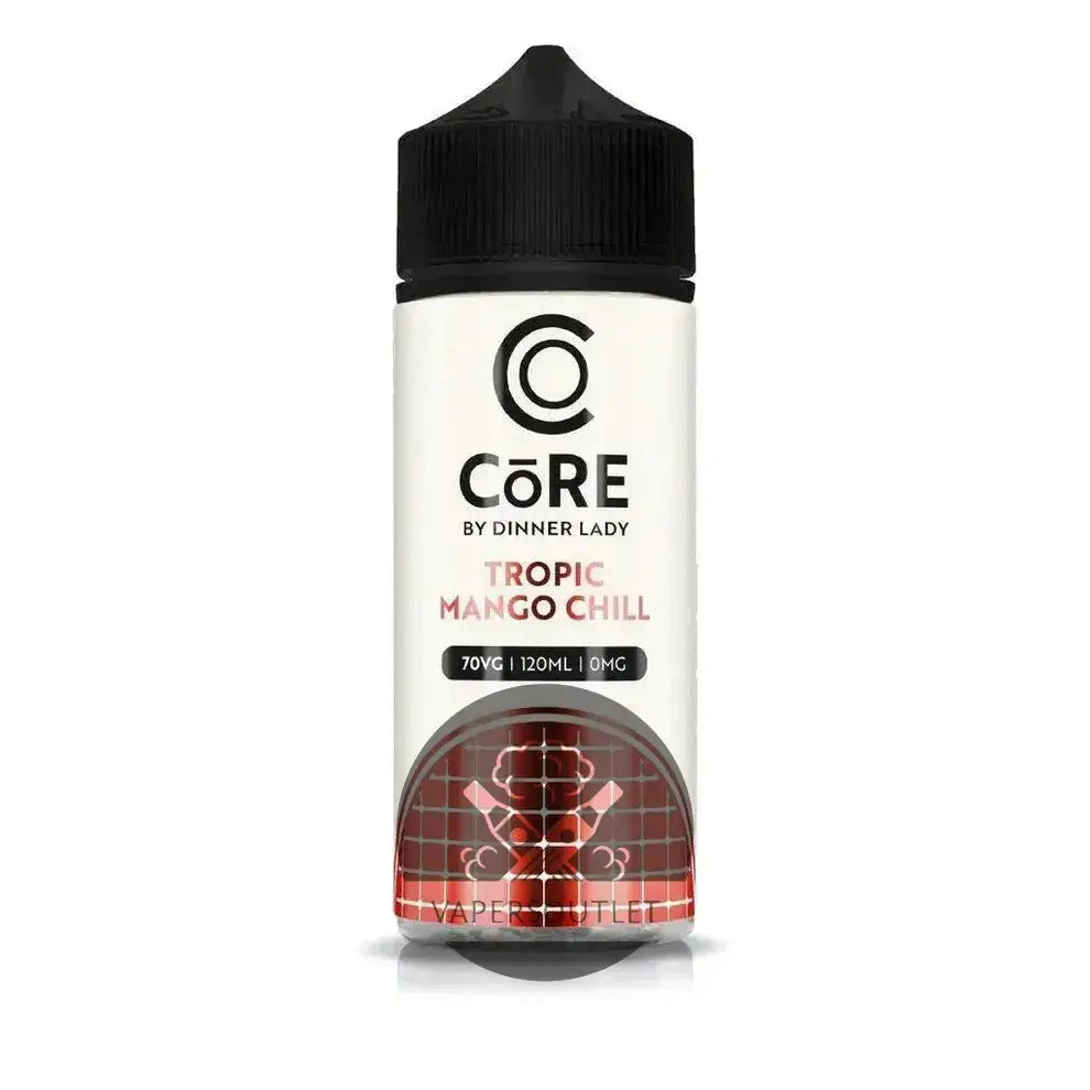 Core by Dinner Lady Tropic Mango Chill freebase e-liquid vape juice, 120ml, 3MG/6MG, IVG brand vape flavor.