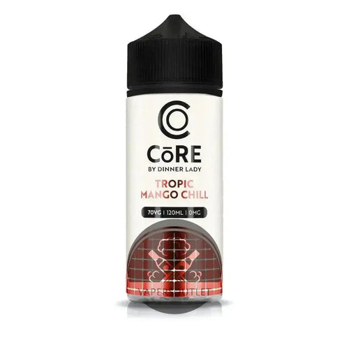 Core by Dinner Lady Tropic Mango Chill freebase e-liquid vape juice, 120ml, 3MG/6MG, IVG brand vape flavor.