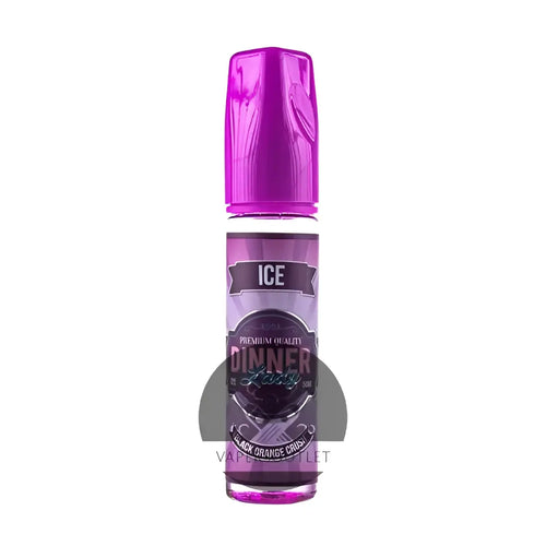 IVG Dinner Lady Black Orange Crush 60ml shortfill e-liquid bottle with orange and black flavor design for vaping.