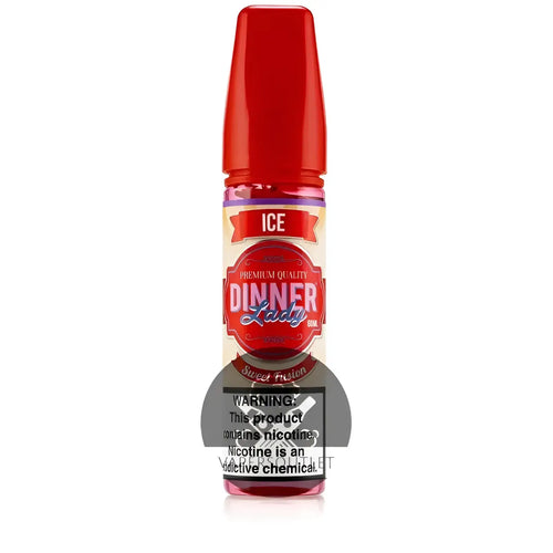 IVG Dinner Lady Sweet Fusion Ice 60ml shortfill e-liquid bottle with vibrant label, designed for vaping with 3mg or 6mg nicotine.