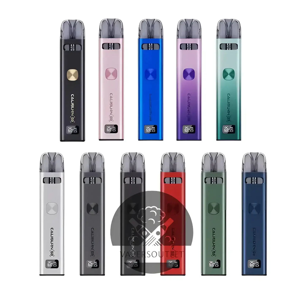IVG Caliburn G3 Pod System Kit in black, compact vape device with sleek design and replaceable pod for vaping.