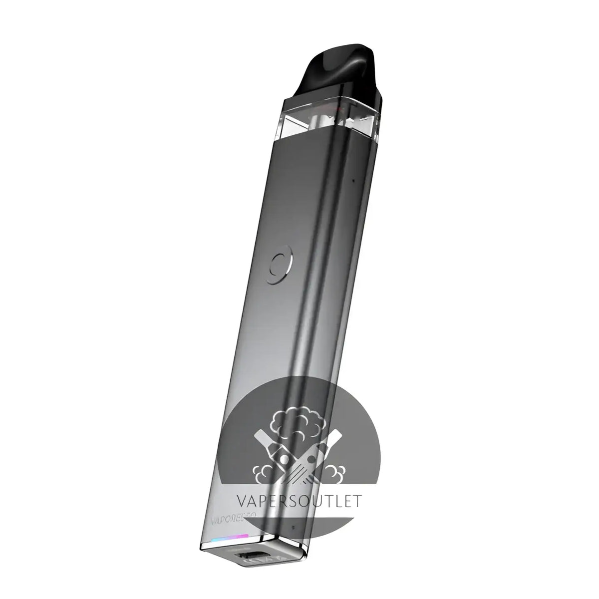 IVG Vaporesso XROS 3 pod system kit with black finish, 1000mAh refillable vape device, compact and portable for vaping.