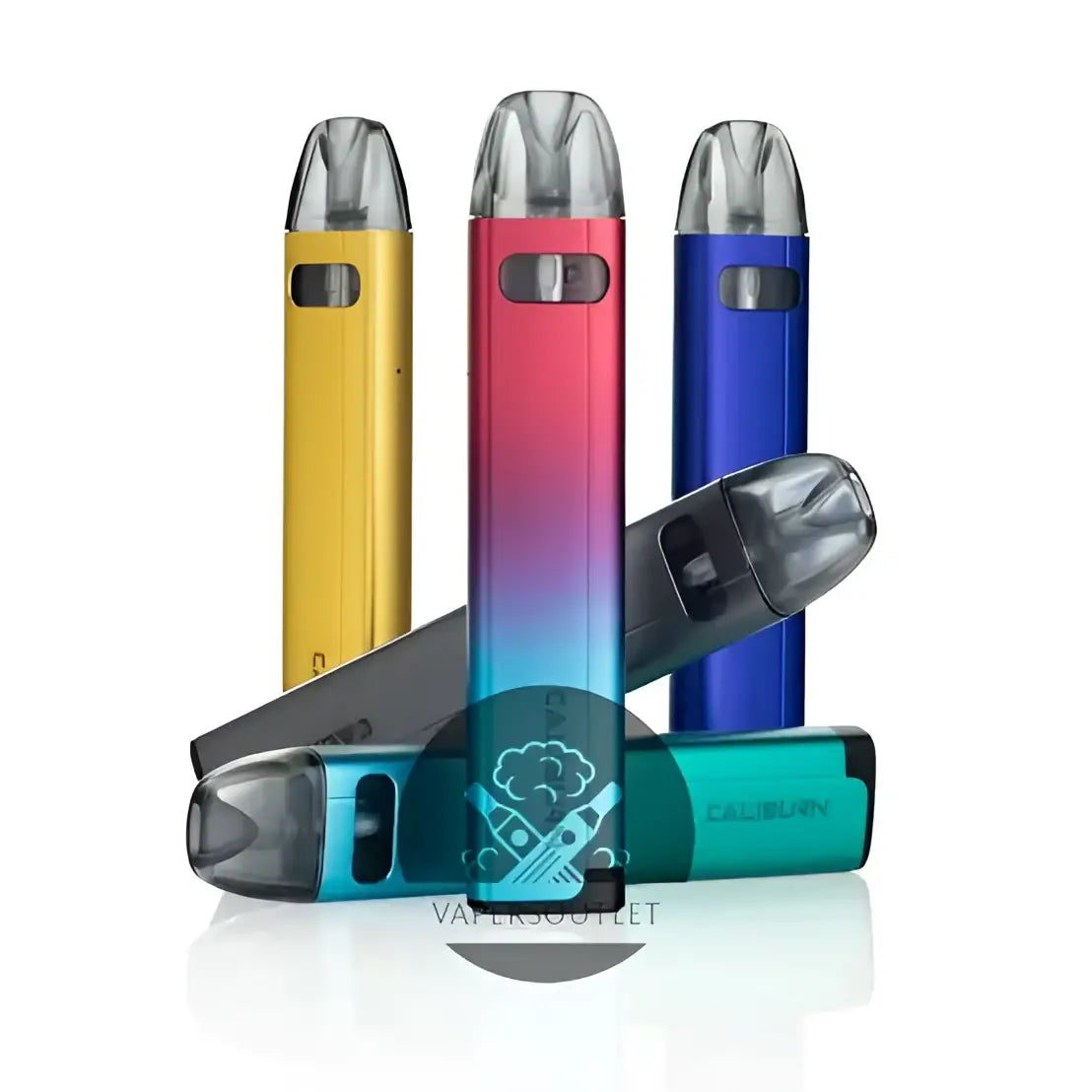 IVG Uwell Caliburn A2S Pod System Kit in grey, compact vape device with flicker design, ideal for vaping enthusiasts.