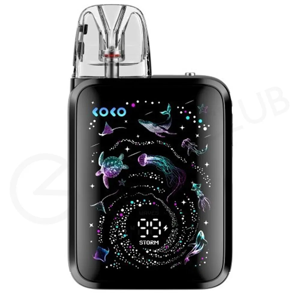 IVG Uwell Caliburn G5 KOKO Pod Kit with ocean flame design, compact vape device for easy vaping, shown in the product image.