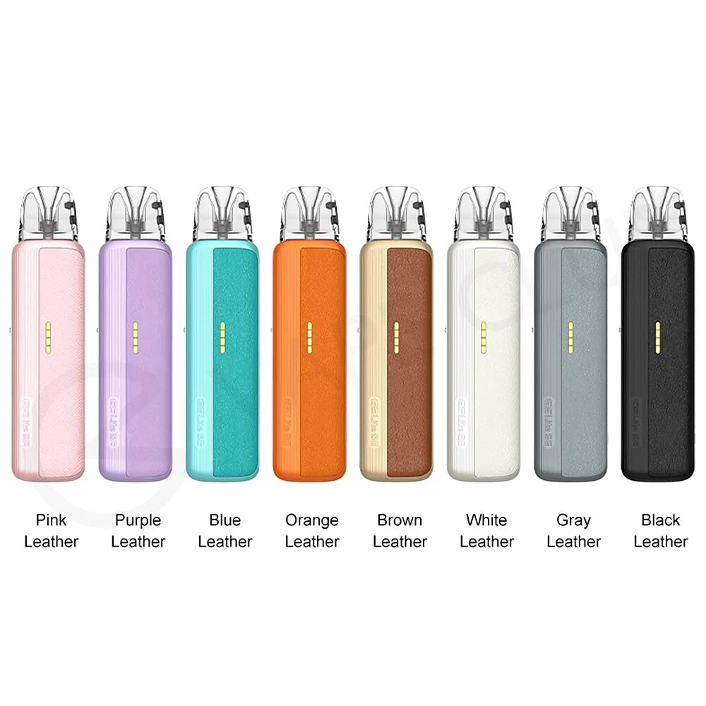 IVG Uwell Caliburn G5 Lite SE Pod Kit in orange leather, premium MTL vape device with sleek design and compact form.