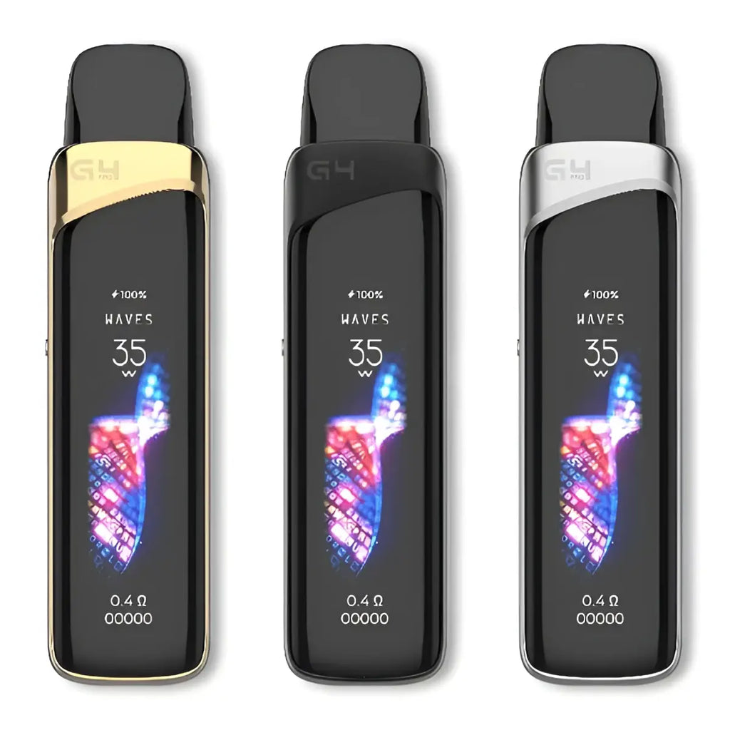 IVG Uwell Caliburn G4 Pro Pod Kit in pearl white, compact vape device with sleek design and replaceable pod system.