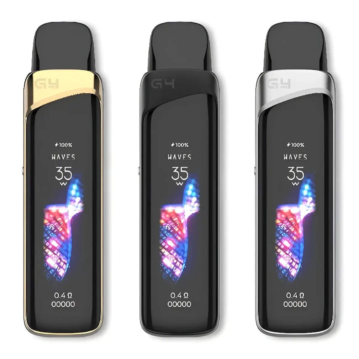 IVG Uwell Caliburn G4 Pro Pod Kit in pearl white, compact vape device with sleek design and replaceable pod system.