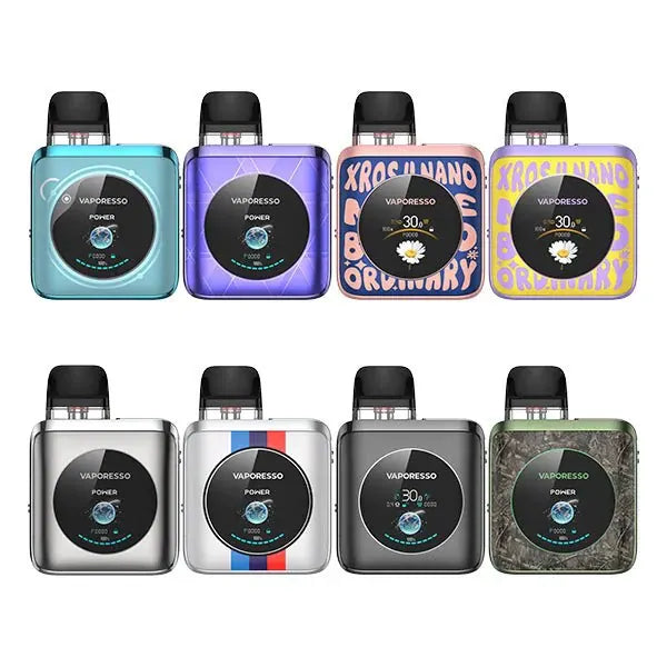 IVG Vaporesso XROS 4 Nano Pod Kit with sleek race track design, compact vape device for easy vaping experience.