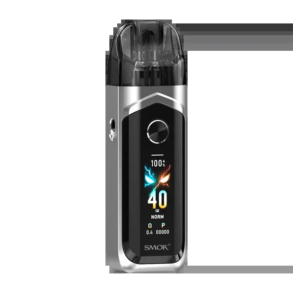 IVG SMOK Nord 6 Pod Kit in silver, compact vape device with replaceable pods and sleek design for vaping enthusiasts.