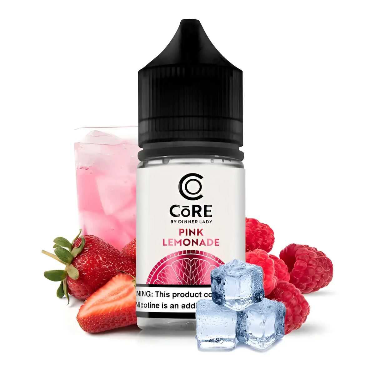 IVG Core Salt by Dinner Lady Pink Lemonade NIC SALT e-liquid in 30ml bottle with 20mg, 30mg, or 50mg nicotine strength, Luxe Vape India