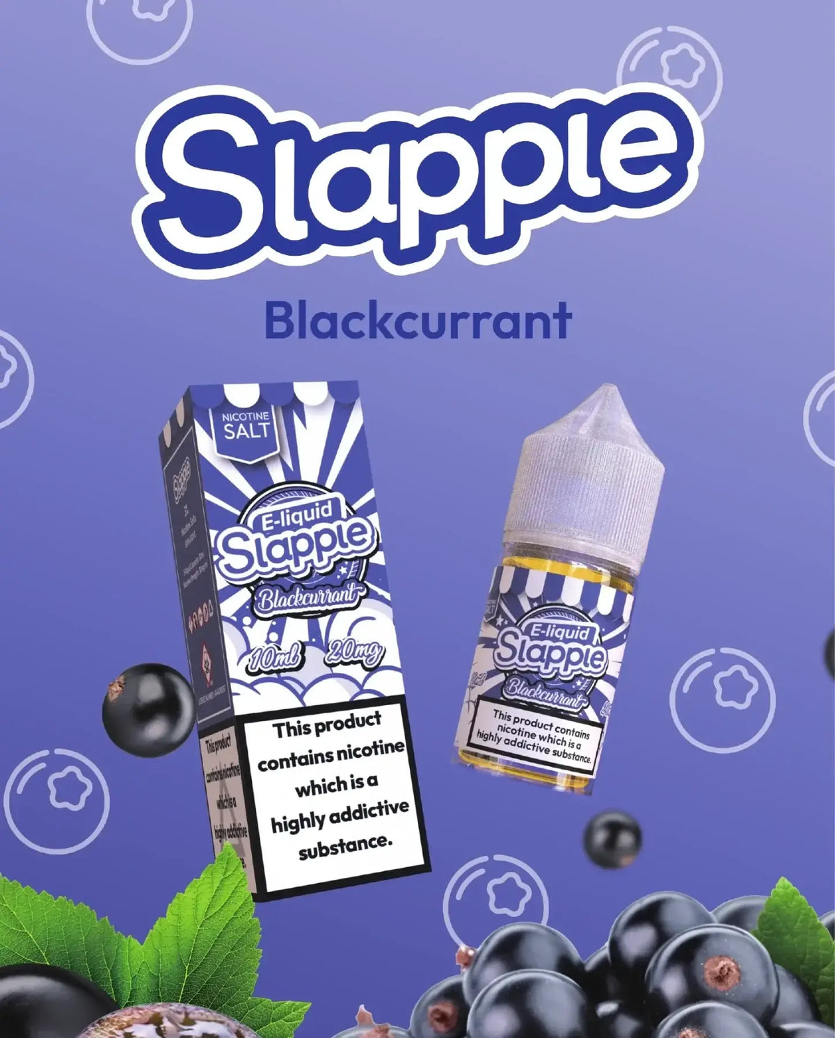 IVG Slapple Blackcurrant Nic Salt vape juice bottle, 30ml, 30mg/50mg nicotine strength, suitable for vaping by Luxe Vape India.