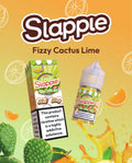 IVG Slapple Fizzy Cactus Lime Nic Salt vape juice bottle with green cactus and lime flavor, 30ML, 30MG and 50MG nicotine strength.