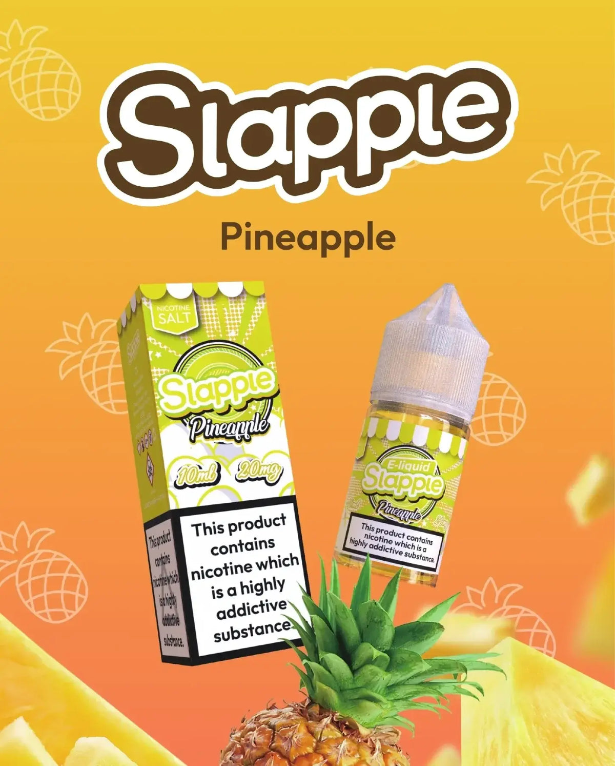 IVG Slapple Pineapple Nic Salt Vape Juice 30ML bottle, 30MG and 50MG nicotine salt e-liquid for vaping.