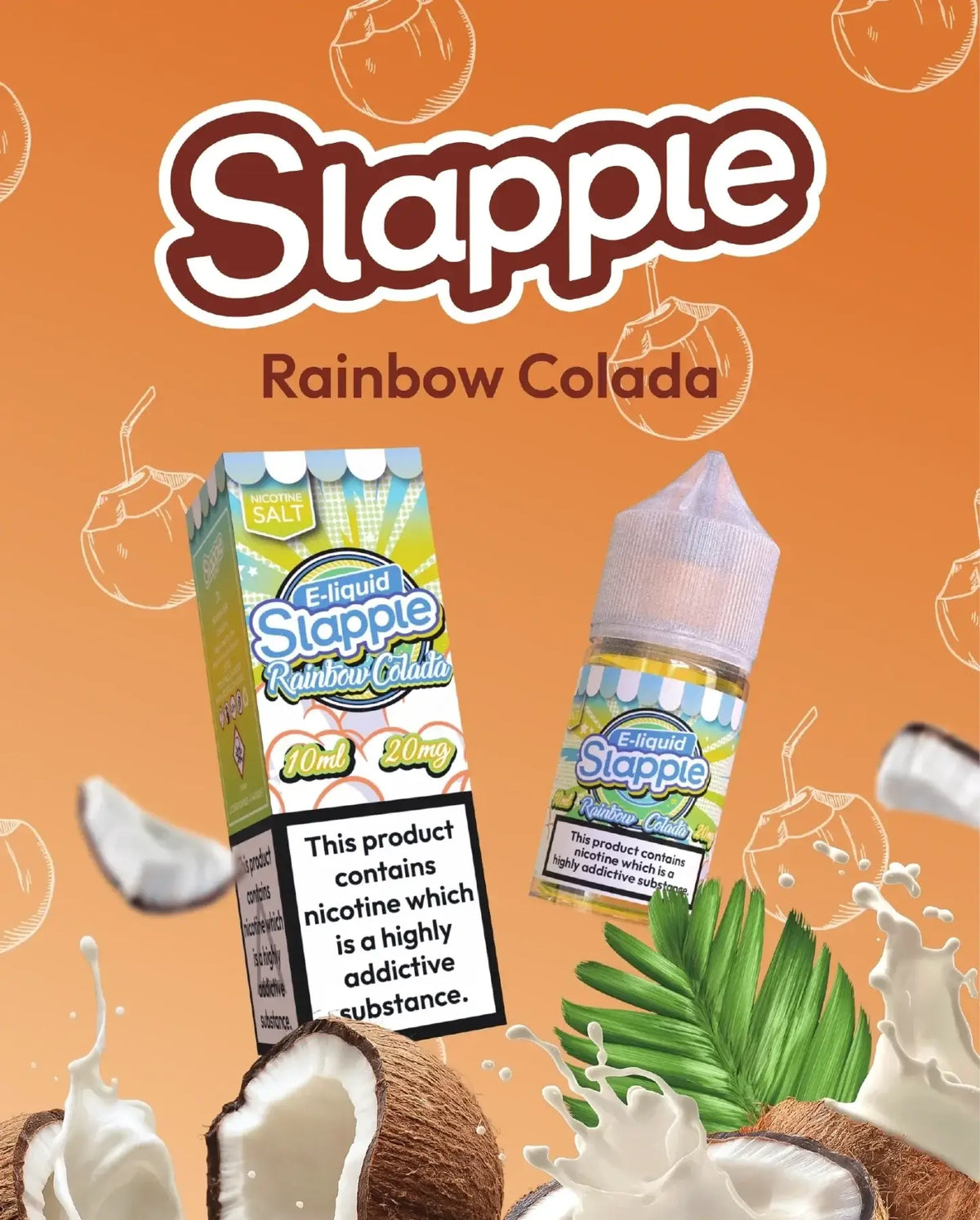 IVG Slapple Rainbow Colado Nic Salt vape juice bottle, 30ML, 30MG or 50MG nicotine salt e-liquid for vaping.