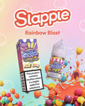 IVG Slapple Rainbowblast Nic Salt vape juice bottle, 30ML, 30MG or 50MG nicotine, colorful label, designed for vaping.