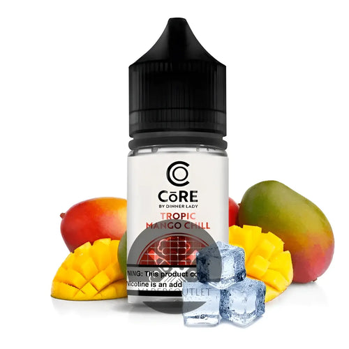 IVG Core Salt by Dinner Lady Tropic Mango Chill NIC SALT e-liquid 30ML bottle with mango and chill flavor for vaping.