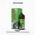 IVG Nasty Juice LIQ Aloe Grape Nic Salt vape juice 30ML with 35MG or 50MG nicotine, designed for smooth vaping experiences.