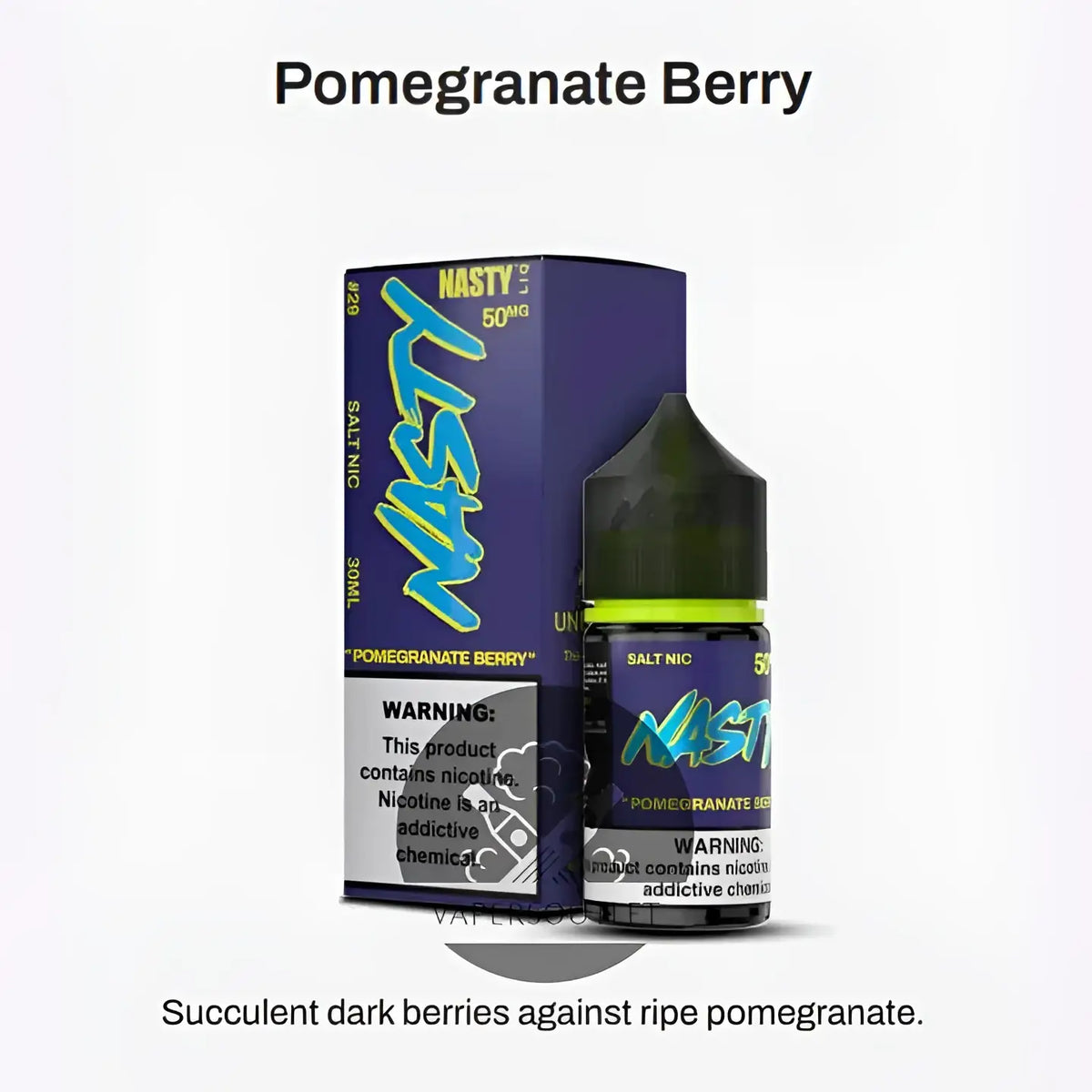 IVG Nasty Juice LIQ Pomegranate Berry Nic Salt Vape Juice 30ML in 35MG or 50MG, designed for smooth vaping.