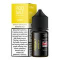 IVG Pod Salt Banana Ice vape juice 30ML NIC Salt e-liquid in 20MG, 25MG, 50MG nicotine options, with banana and ice flavor.