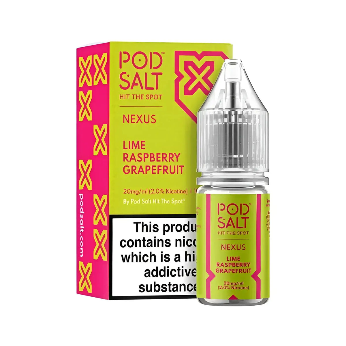 IVG Pod Salt Core Lime Raspberry Grapefruit Nic Salt vape juice in 30ml bottle with 20MG, 25MG, 50MG nicotine strength.