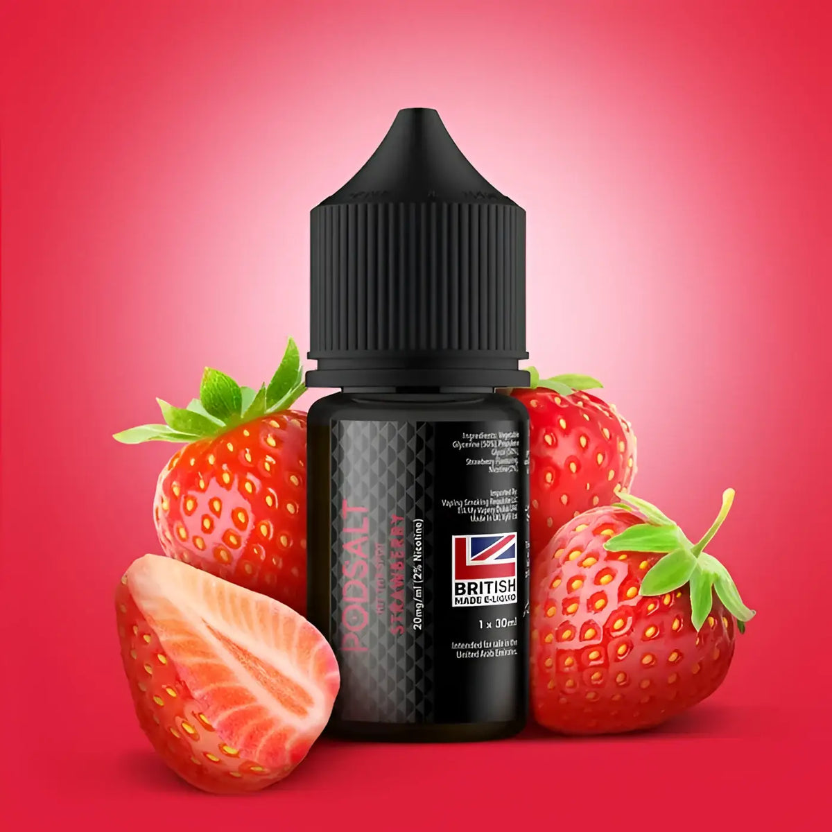 IVG Pod Salt Strawberry 30ML nicotine salt vape juice with 50MG nicotine, featuring fresh strawberry flavor and smooth vapor.