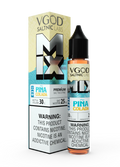 IVG SaltNic Labs Mix Iced Pina Colada nicotine salt e-liquid in 30ml bottle with 25mg nicotine, featuring tropical pineapple and coconut flavors