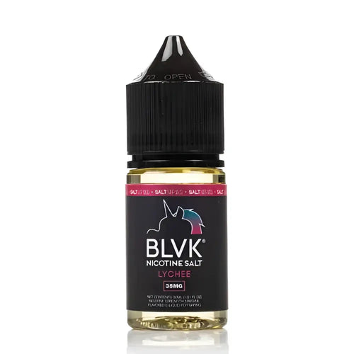 IVG BLVK Unicorn Lychee Nic Salt vape juice 30ml bottle with nicotine strength options 35MG and 50MG, for vaping.