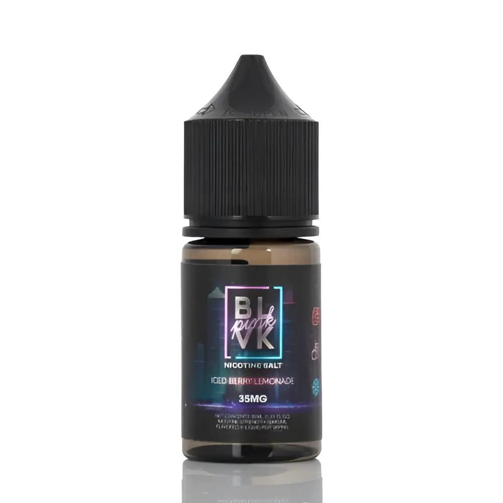 Blvk Pink Series Iced Berry Lemonade nicotine salt e-liquid by IVG in a 35mg bottle, showcasing a vibrant berry and lemon flavor profile.