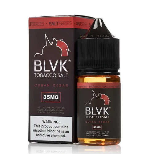 IVG BLVK Unicorn Caramel Tobacco NIC SALT vape juice bottle, 30ml, 35MG/50MG nicotine salt e-liquid for vaping.