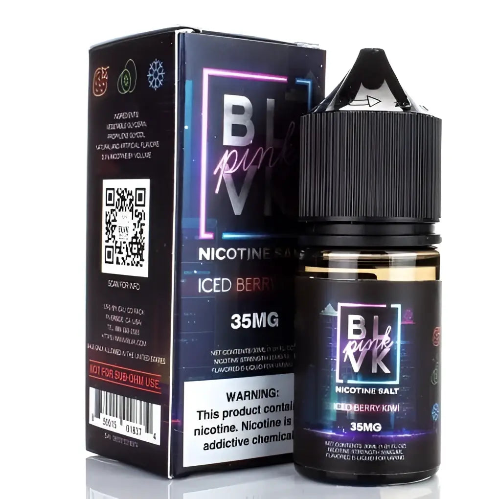IVG BLVK Unicorn Iced Kiwi Berry Nic Salt Vape Juice 30ml bottle with vibrant kiwi and berry flavor, 35MG and 50MG options.