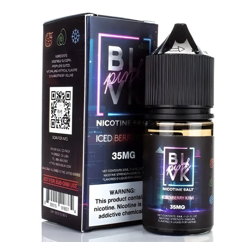 IVG BLVK Unicorn Iced Kiwi Berry Nic Salt Vape Juice 30ml bottle with vibrant kiwi and berry flavor, 35MG and 50MG options.