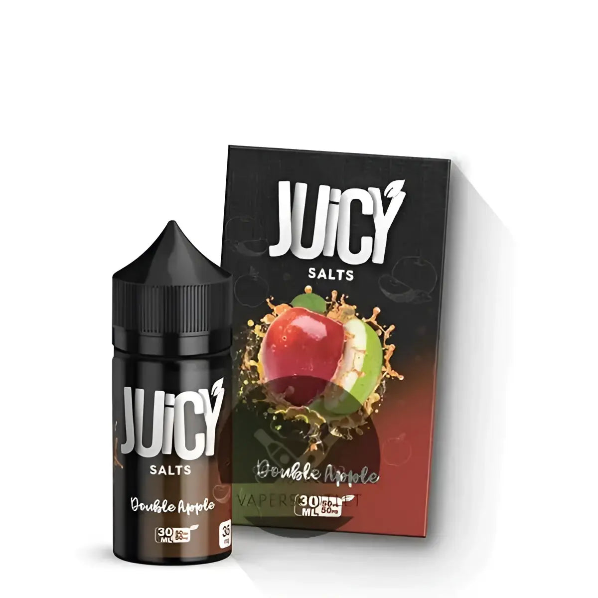 IVG Juicy Salts Double Apple Nic Salt vape juice bottle, 30ML, 35MG or 50MG nicotine, with apple flavor.