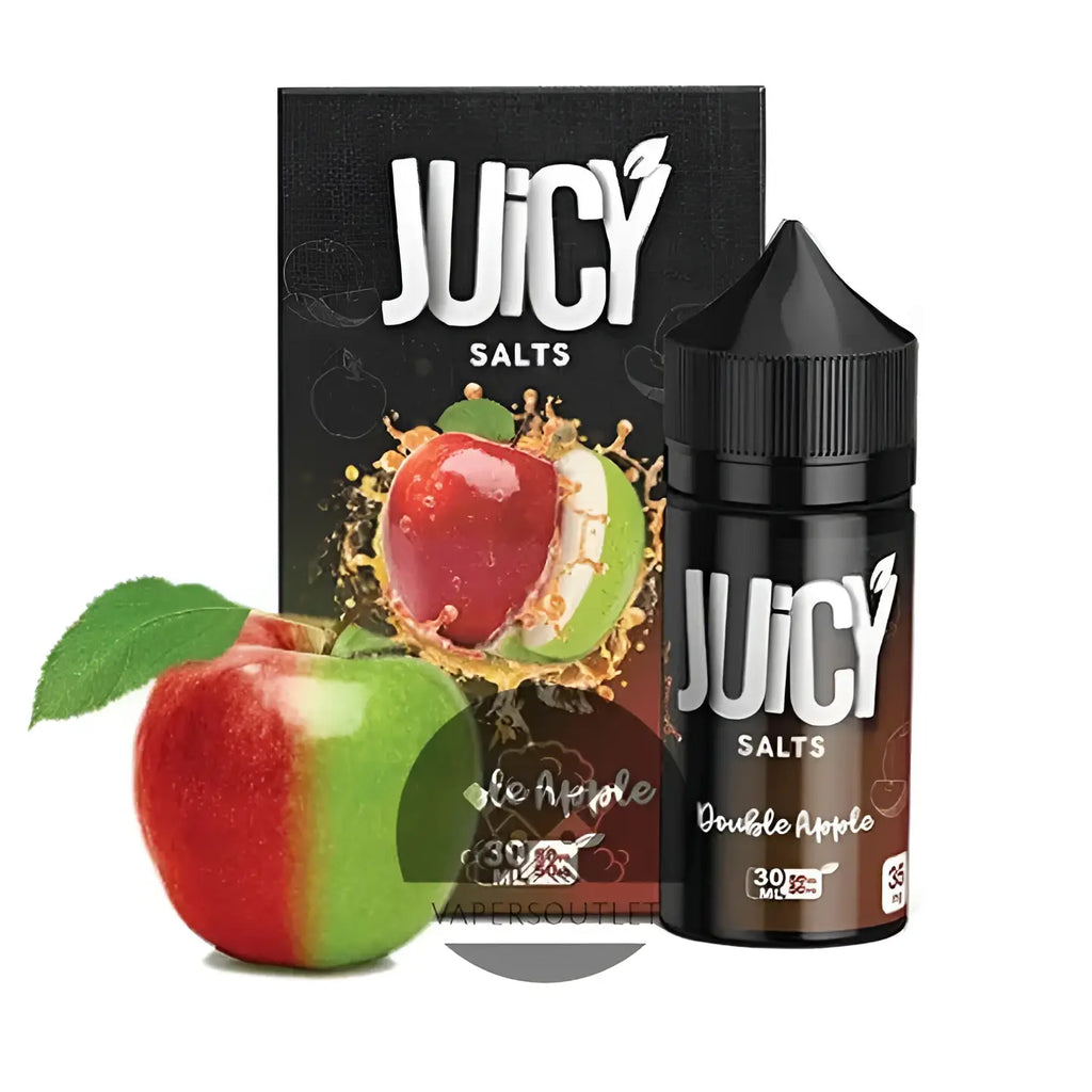 IVG Juicy Salts Double Apple NIC Salt vape juice bottle, 30ML, 35MG or 50MG nicotine, for vaping.
