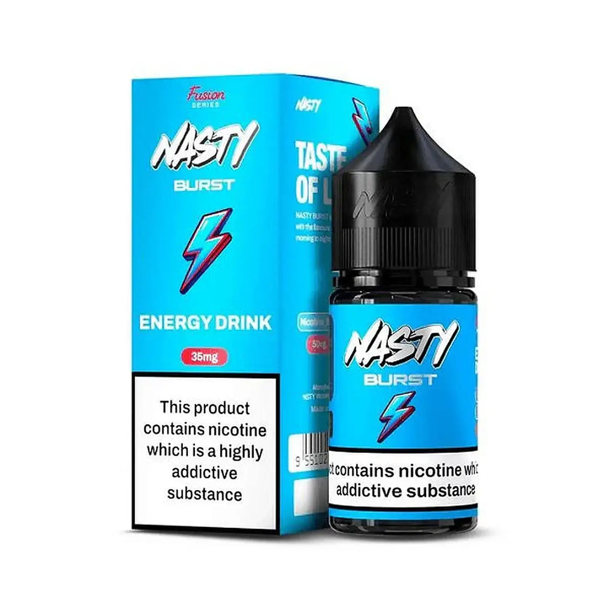 IVG Nasty Burst Energy Drink Nic Salt Vape Juice 30ML, available in 35MG and 50MG nicotine strengths.
