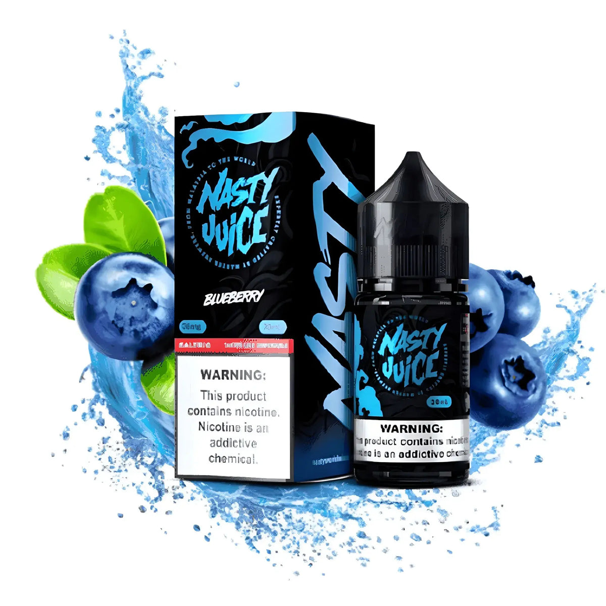 IVG Nasty Juice Blueberry Nic Salt vape juice 30ml bottle with 35MG or 50MG nicotine, colorful blueberry-flavored vape liquid.