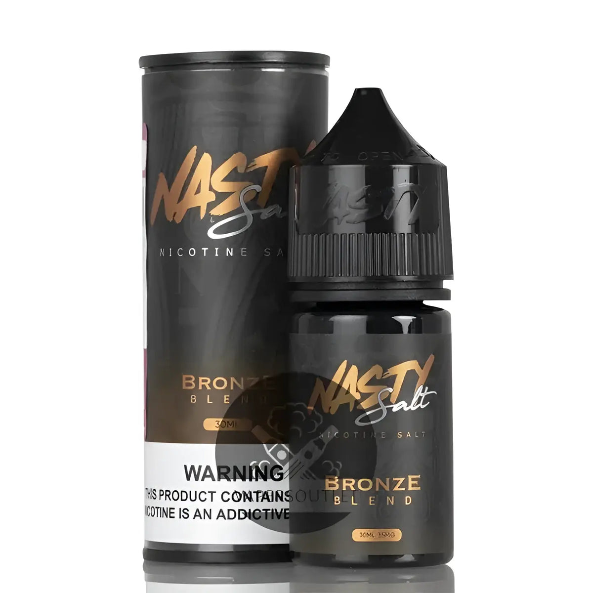 IVG Nasty Juice Bronze Blend Tobacco Nic Salt 30ML vape juice bottle with nicotine strength options, shown in a sleek packaging design.
