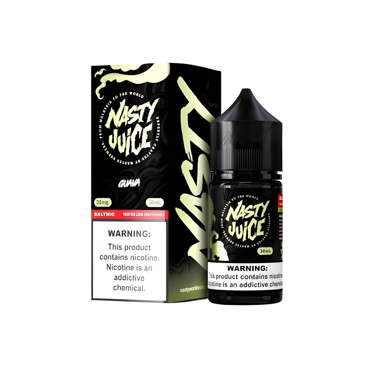 IVG Nasty Juice Guava Nic Salt 30ML vape juice bottle, 35MG or 50MG nicotine, ideal for smooth vaping experience.