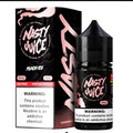 IVG Nasty Juice Peach Ice Nic Salt vape juice 30ML bottle with 35MG and 50MG nicotine, featuring peach and menthol flavor.