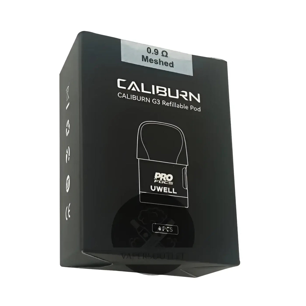 IVG Caliburn G3 replacement refillable pod for Uwell Caliburn G3, designed for easy vaping, shown in black with visible fill port.