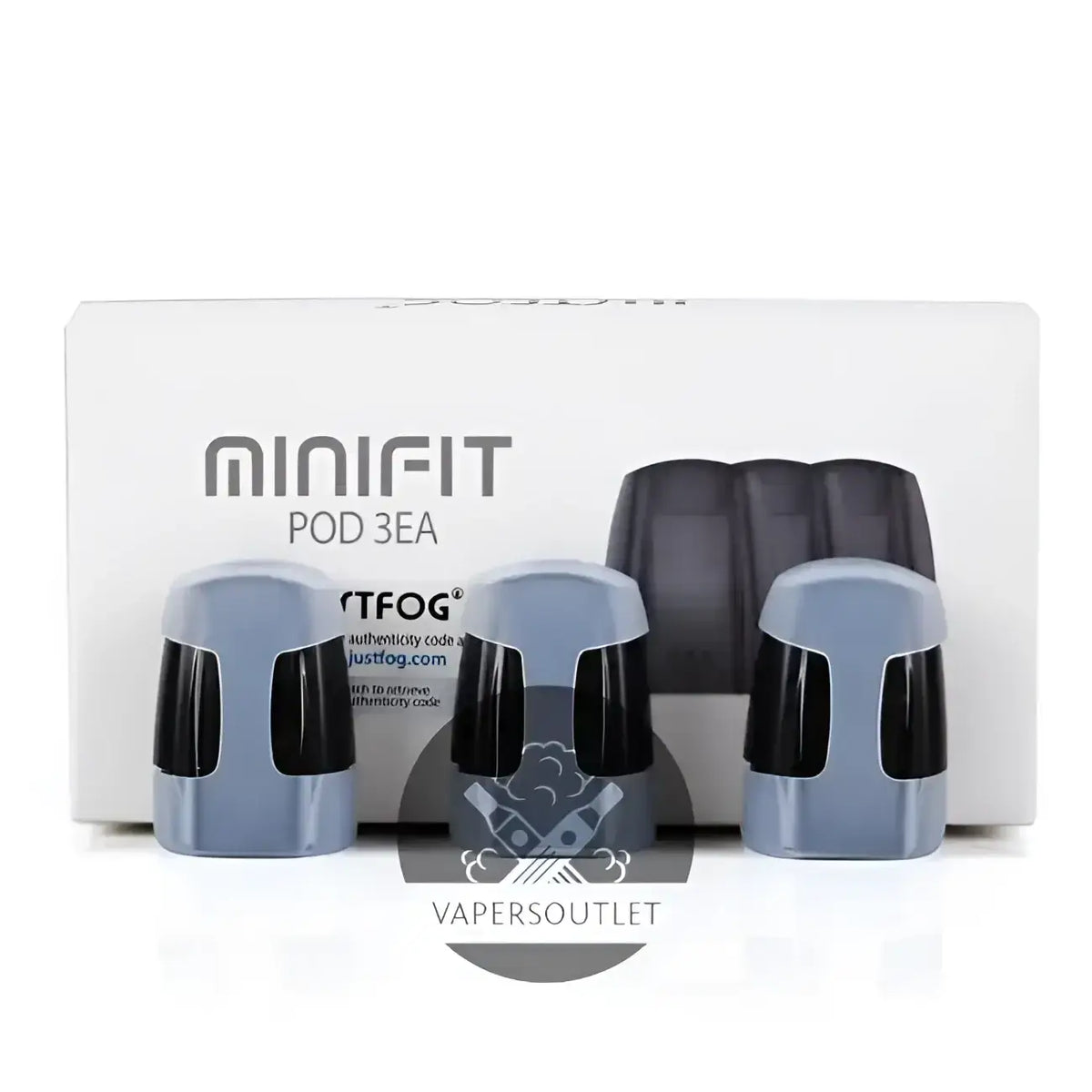 IVG Justfog Minifit pod cartridge with 1.5ml capacity, refillable, set of 3, designed for vaping devices.